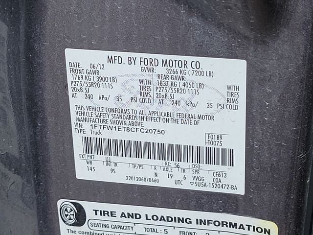 2012 Ford F-150 Platinum