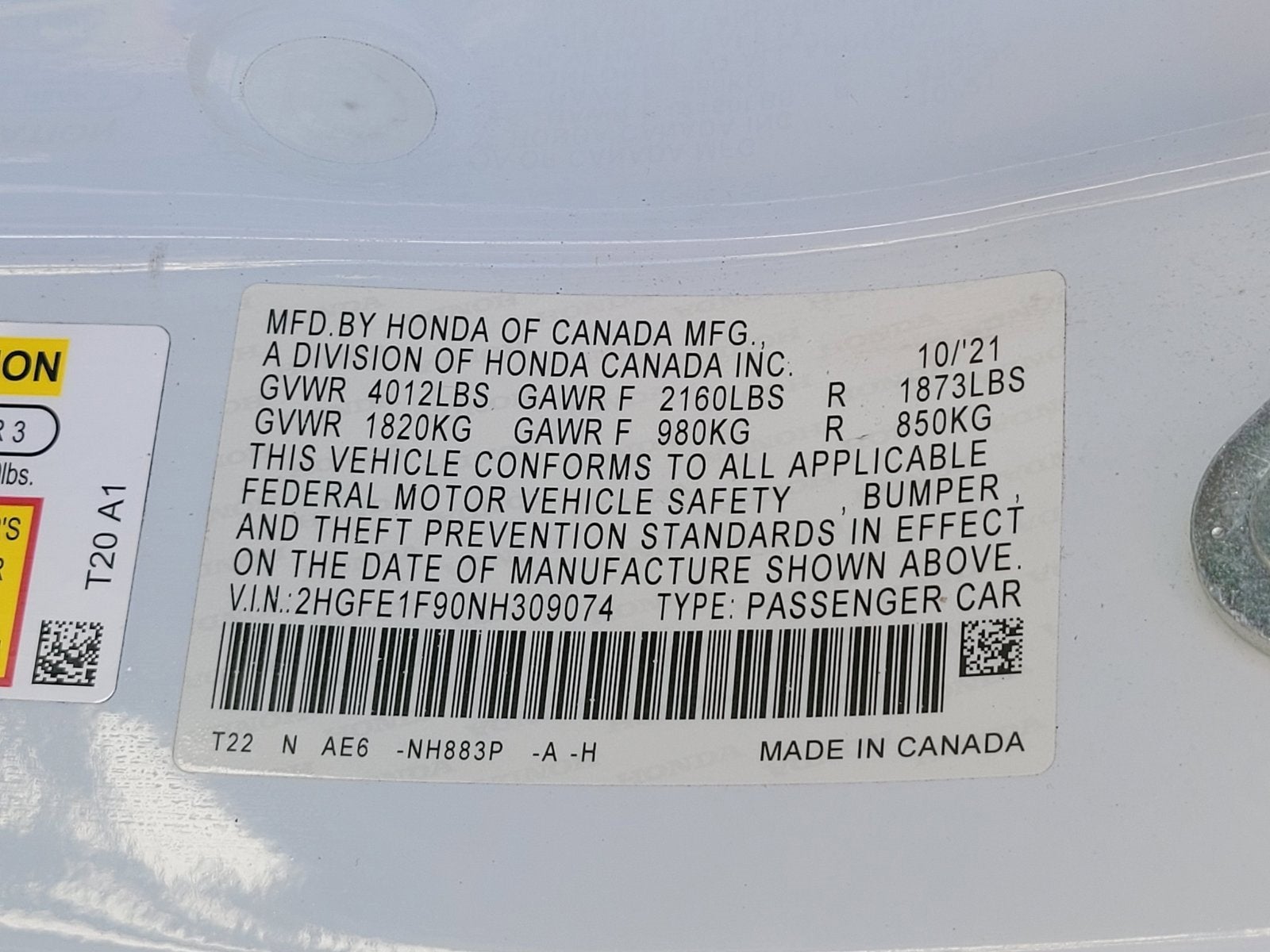 2022 Honda Civic Sedan Touring