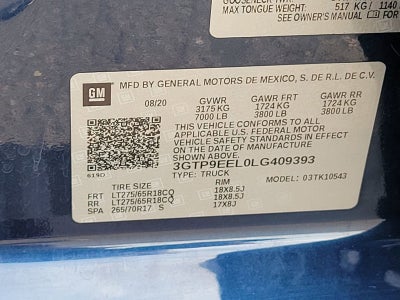 2020 GMC Sierra 1500 AT4