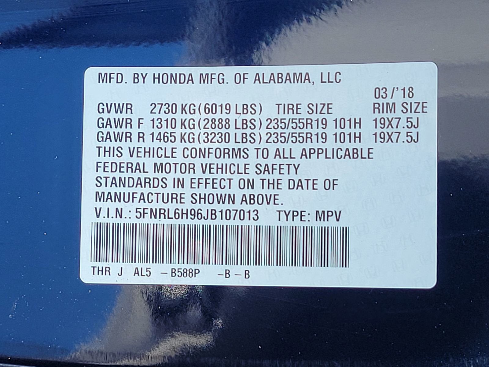 2018 Honda Odyssey Elite