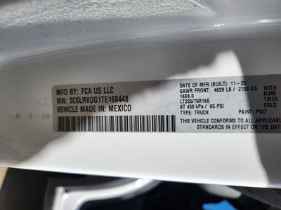 2026 RAM Promaster RAM PROMASTER 2500 TRADESMAN CARGO VAN HIGH ROOF 159' WB