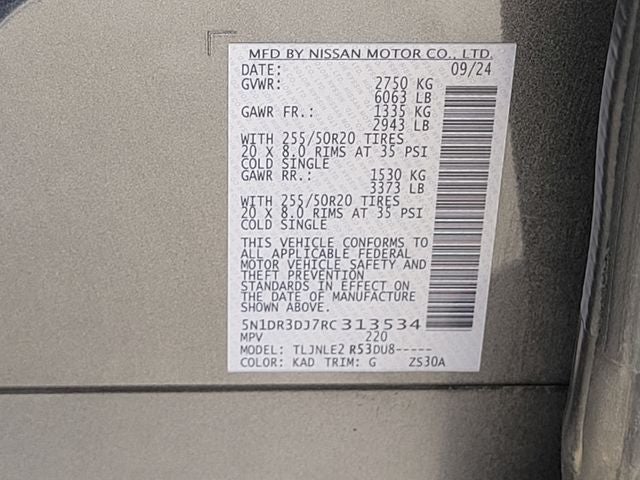 2024 Nissan Pathfinder Platinum