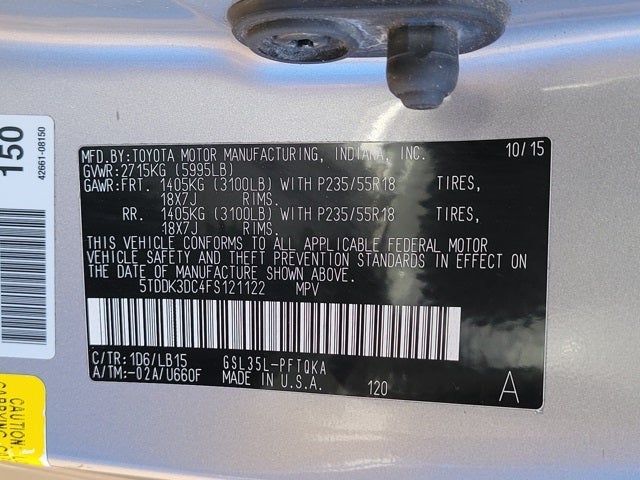 2015 Toyota Sienna Limited 7 Passenger