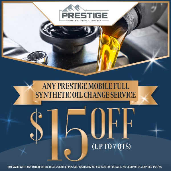 $15 Off Any Prestige Mobile Full Synthetic Oil Change Service