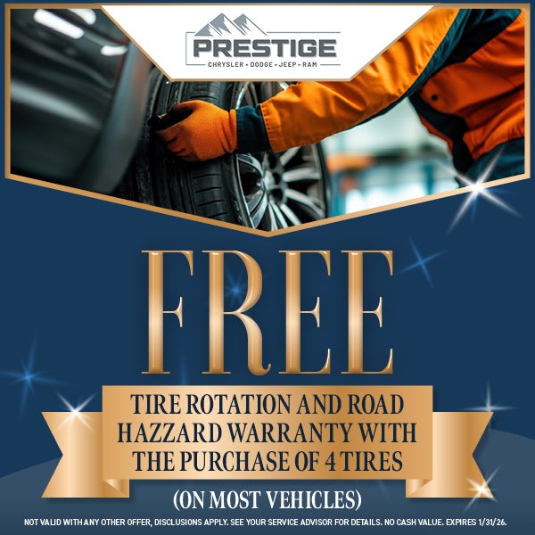 Free Tire Rotation and Road Hazard Warranty With Purchase of 4 Tires