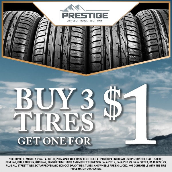 Buy 3 Tires, Get One for $1