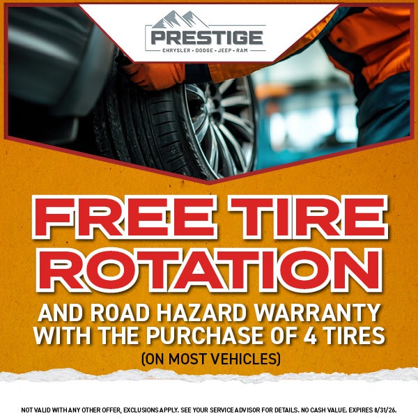Free Tire Rotation and Road Hazard Warranty
