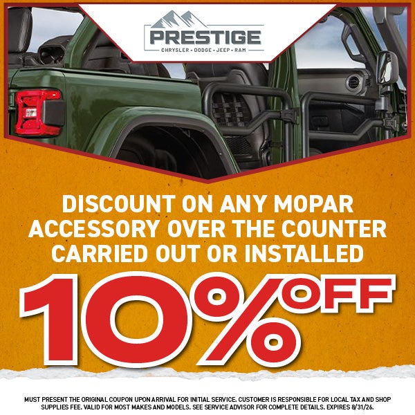 Any Mopar Accessory Over the Counter Carried Out or Installed