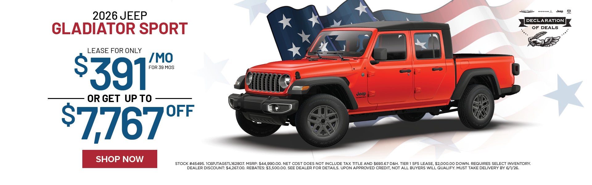 New 2026 Jeep Gladiator Sport