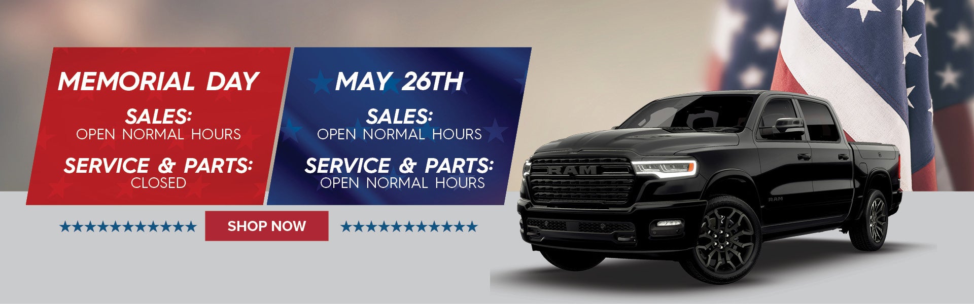 Memorial Day Hours