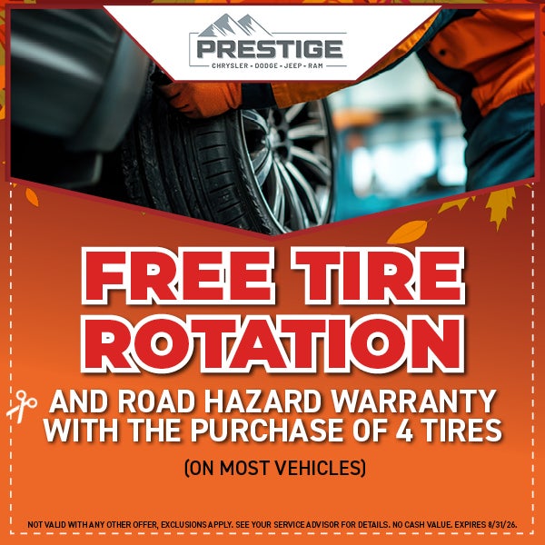 Free Tire Rotation and Road Hazard Warranty