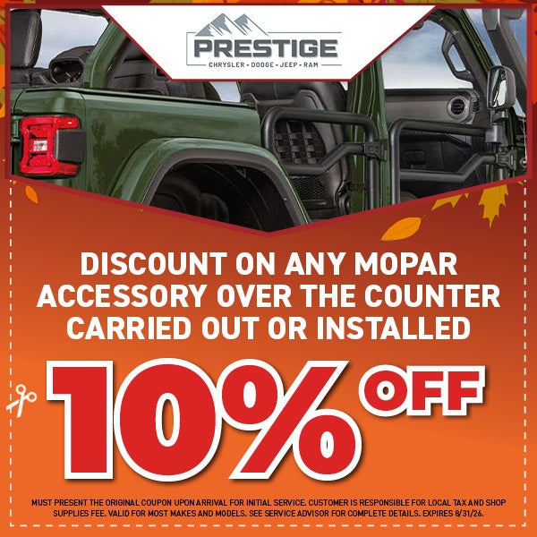 Any Mopar Accessory Over the Counter Carried Out or Installed